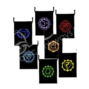 Black Velvet Bag with Chakra Embroidery
