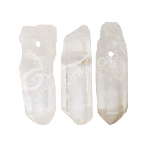 Natural Crystal Quartz Point Pendant with 2 mm Hole