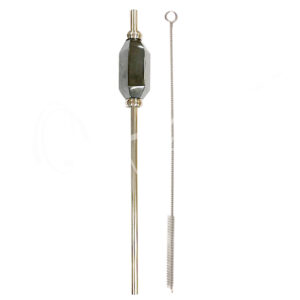 (CLOSE OUT) STAINLESS STEEL STRAW - HEMATITE 8.5"L