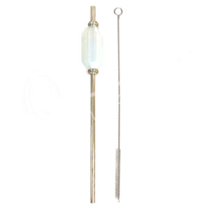 (CLOSE OUT) STAINLESS STEEL STRAW - OPALITE 8.5"L
