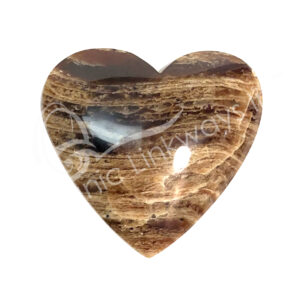 Polished Zebra Amber Heart