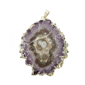 (CLOSE OUT) PENDANT - AMETHYST, STALACTITE SILVER FULL & HALF PLATED 1.5-2.5"