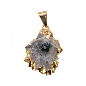 (CLOSE OUT) PENDANT - AMETHYST, STALACTITE GOLD FULL PLATED 1"