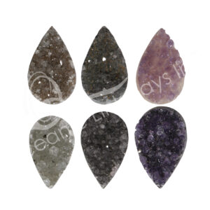 (CLOSE OUT) CABOCHON - AMETHYST B TEAR DRUSE S 1"