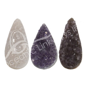 (CLOSE OUT) CABOCHON - AMETHYST B TEAR DRUSE M 1.5"