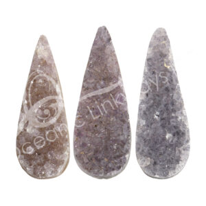 (CLOSE OUT) CABOCHON - AMETHYST B TEAR DRUSE XL 1.75-2"