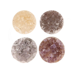 (CLOSE OUT) CABOCHON - AMETHYST B CIRCLE DRUSE XS (PAIR) 0.5"