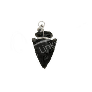 Black Obsidian Arrowhead Wire Wrapped Pendant