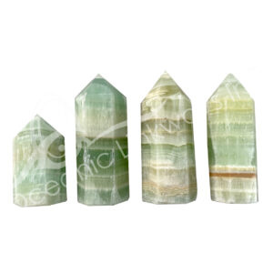 Polished Pistachio Calcite Obelisk 6 Sides