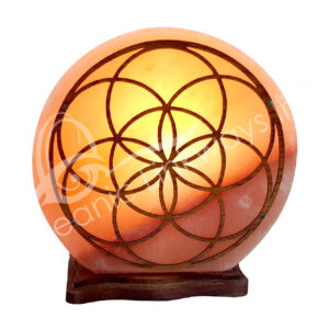 Wood Seed of Life Salt Lamp No Cord