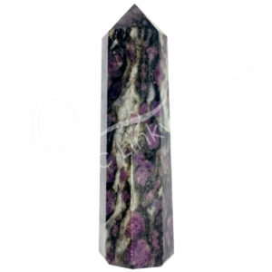 Polished Garnet in Astrophyllite Obelisk 6 Sides