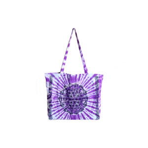 Purple Flower of Life Cotton Tote Bag
