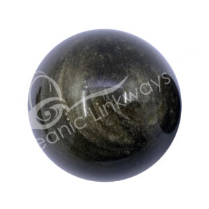 (CLOSE OUT) SPHERE - OBSIDIAN, GOLDEN SHEEN 1-2"