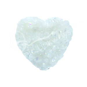 (CLOSE OUT) HEART - CRYSTAL QUARTZ PLATED ANGEL AURA WITH DRUSE 2-3"