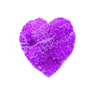 (CLOSE OUT) HEART - CRYSTAL QUARTZ PLATED PURPLE WITH DRUSE 2-3"