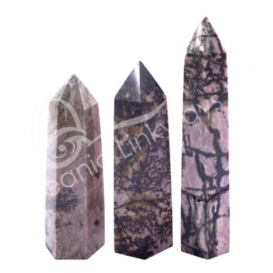 Polished Rhodonite 6 Sides Obelisk