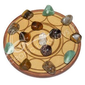 Wood Plaque & Stone for Success Crystal Grid Set