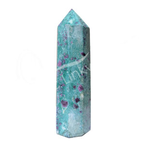Polished Ruby Zoisite with Mica 6 Sides Obelisk