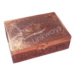 BOX - METAL LOTUS COPPER PLATED 5 X 7"