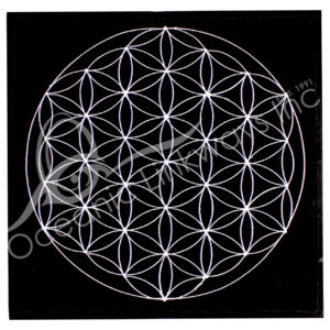 Black Flower of Life Velvet Crystal Grid