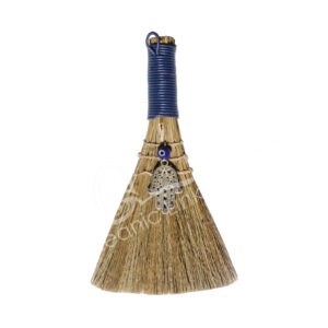Hand of Fatima with Blue Evil Eye Witch's Broom