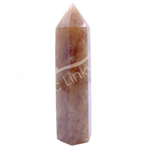 Polished Strawberry Quartz 6 Sides Obelisk