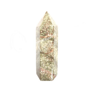 White Leopard Skin Jasper Six Polished Sides Obelisk