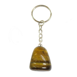 Tiger Eye Tumbled Stone Keychain