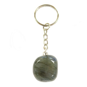 KEYCHAIN - TUMBLED STONE LABRADORITE 3-3.5"L