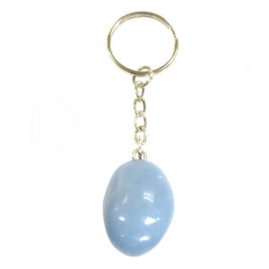 KEYCHAIN - TUMBLED STONE ANGELITE 3-3.5"L
