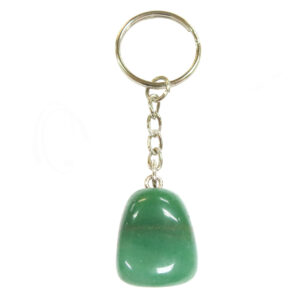 Green Aventurine Tumbled Stone Keychain