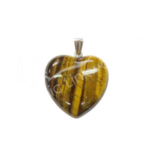 PENDANT - HEART TIGER EYE (PK 6) 1"