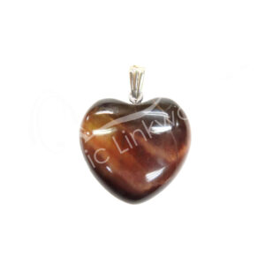 PENDANT - HEART TIGER EYE, RED (PK 6) 1"