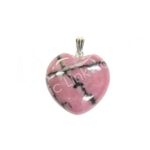 PENDANT - HEART RHODONITE (PK 6) 1"