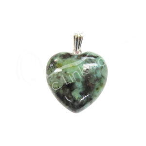PENDANT - HEART TURQUOISE, AFRICAN (PK 6) 1"