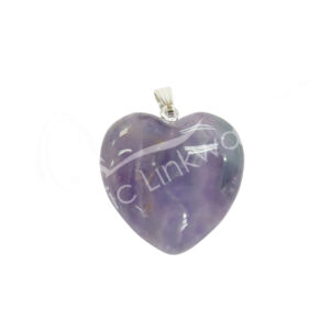PENDANT - HEART FLUORITE, RAINBOW (PK 6) 1"