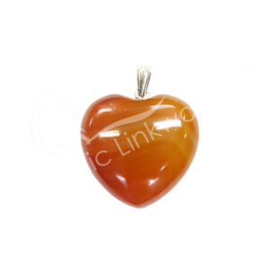 PENDANT - HEART CARNELIAN (PK 6) 1"