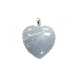 PENDANT - HEART CALCITE, BLUE (PK 6) 1"