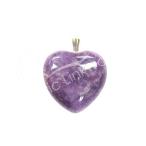 Lepidolite Heart Pendant 1"