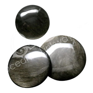 PLAQUE - OBSIDIAN, GOLDEN SHEEN (SET OF 3) 1.5", 2.5", 3.5"