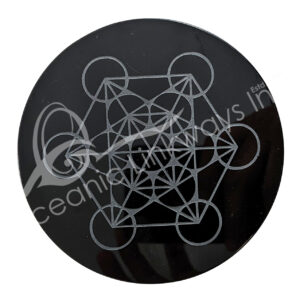CRYSTAL GRID - OBSIDIAN, BLACK METATRON 4"DIA