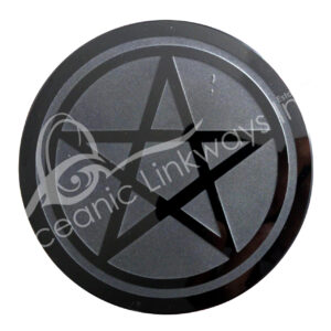 CRYSTAL GRID - OBSIDIAN, BLACK PENTACLE 4"DIA