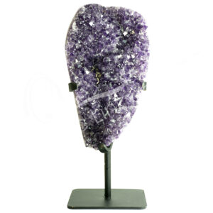 Amethyst Uruguayan C Polished Geode on Metal Stand