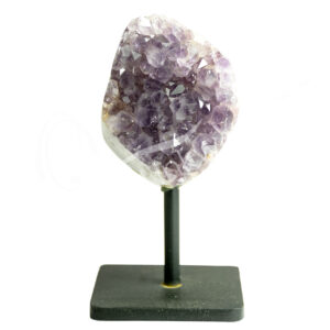 Amethyst Uruguayan D Polished Geode on Metal Stand
