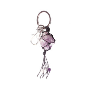Amethyst in Net Keychain for Healing