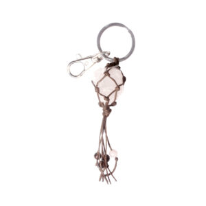 Rose Quartz in Net Keychain for Love