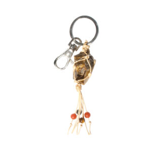 Tiger Eye in net Keychain for Self-Confidence