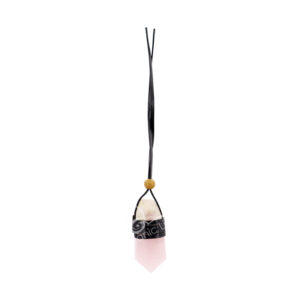 Rose Quartz Point Necklace Wrapped with natural leather (Pack of 3)