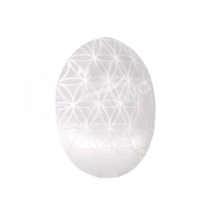 Polished Selenite Flower of Life Palm Stone