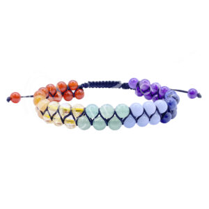 Chakra Double Row Adjustable Bracelet